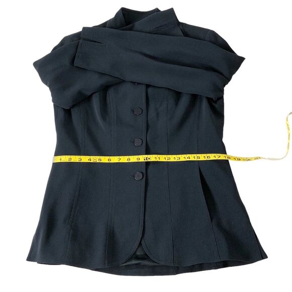 Jones New York Women’s Midnight Navy Blue Ribbed Mandarin Collar Jacket Size 10 - Picture 7 of 11